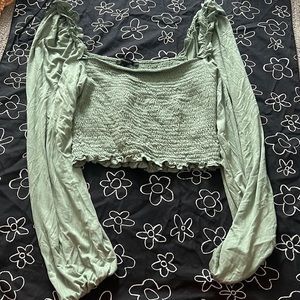 Green crop top